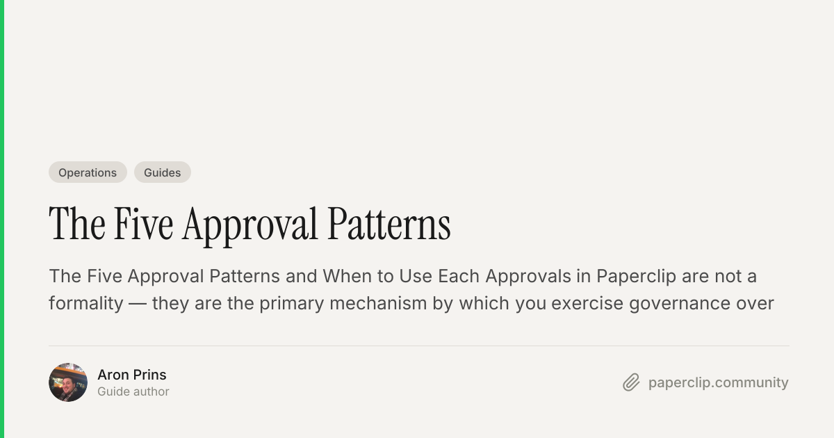 The Five Approval Patterns — Guides — Paperclip Community
